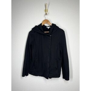 James Perse Standard Black Terry Knit Zip Front Jacket Sweatshirt 3 US Large